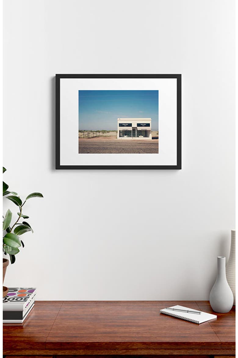Irony in West Texas Framed Art Print, Alternate, color, BLUE