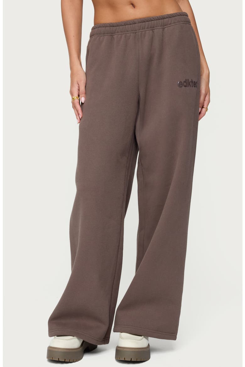 Be Logo Wide Leg Sweatpants, Main, color, BROWN