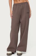 EDIKTED Be Logo Wide Leg Sweatpants