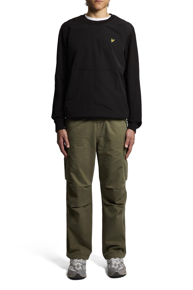 Half Raglan Hybrid Long Sweatshirt, Alternate, color, Jet Black