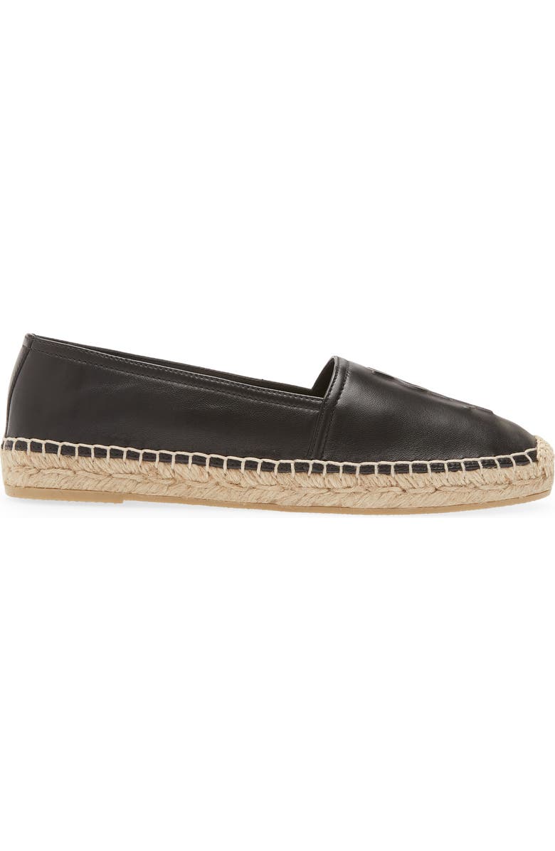 Saint Laurent Logo Espadrille Flat, Alternate, color, 1000 Nero