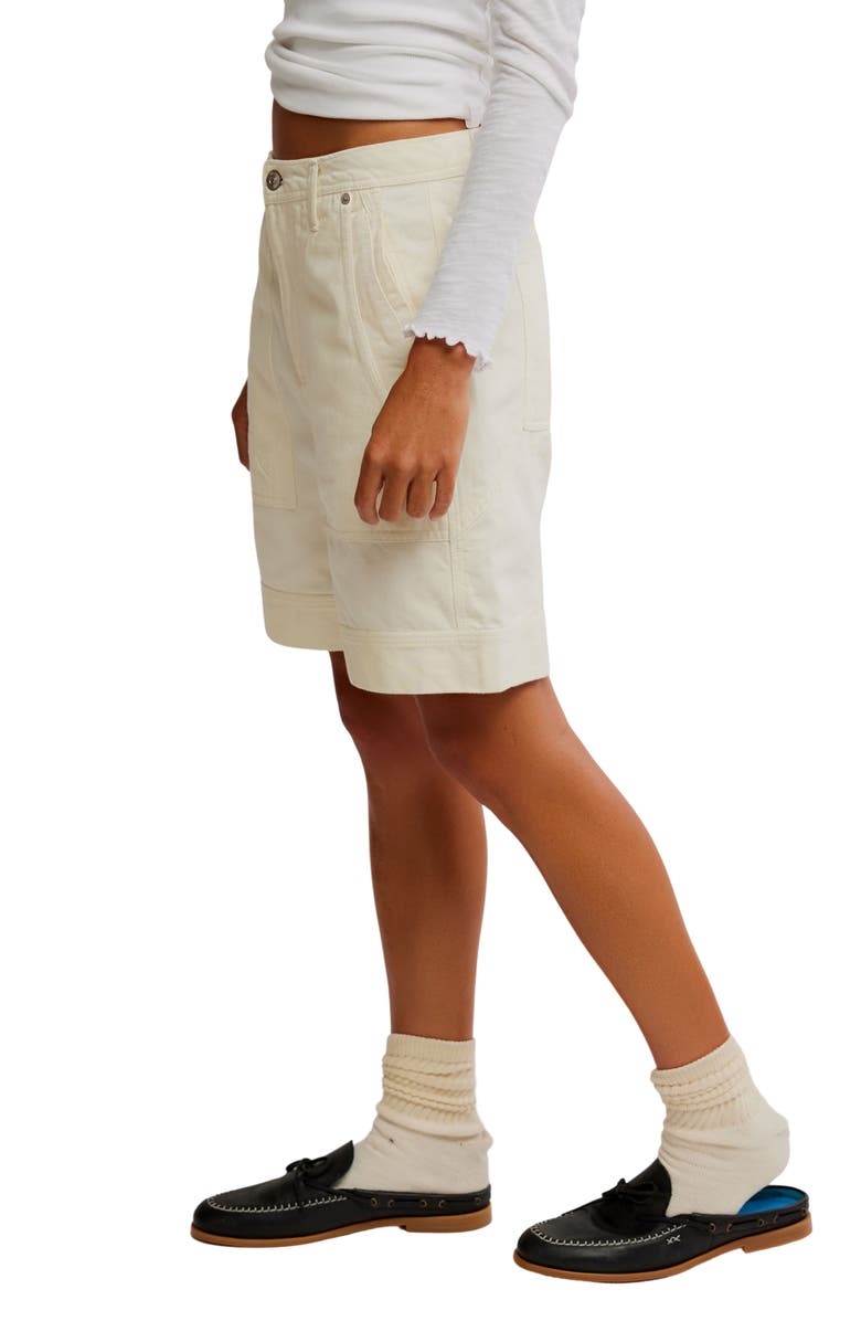 Free People Milo Cotton Carpenter Shorts, Alternate, color, Clean Ivory