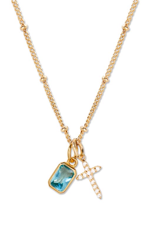 Brook & York Brook And York Josephine Cross & Birthday Pendant Necklace In Gold March