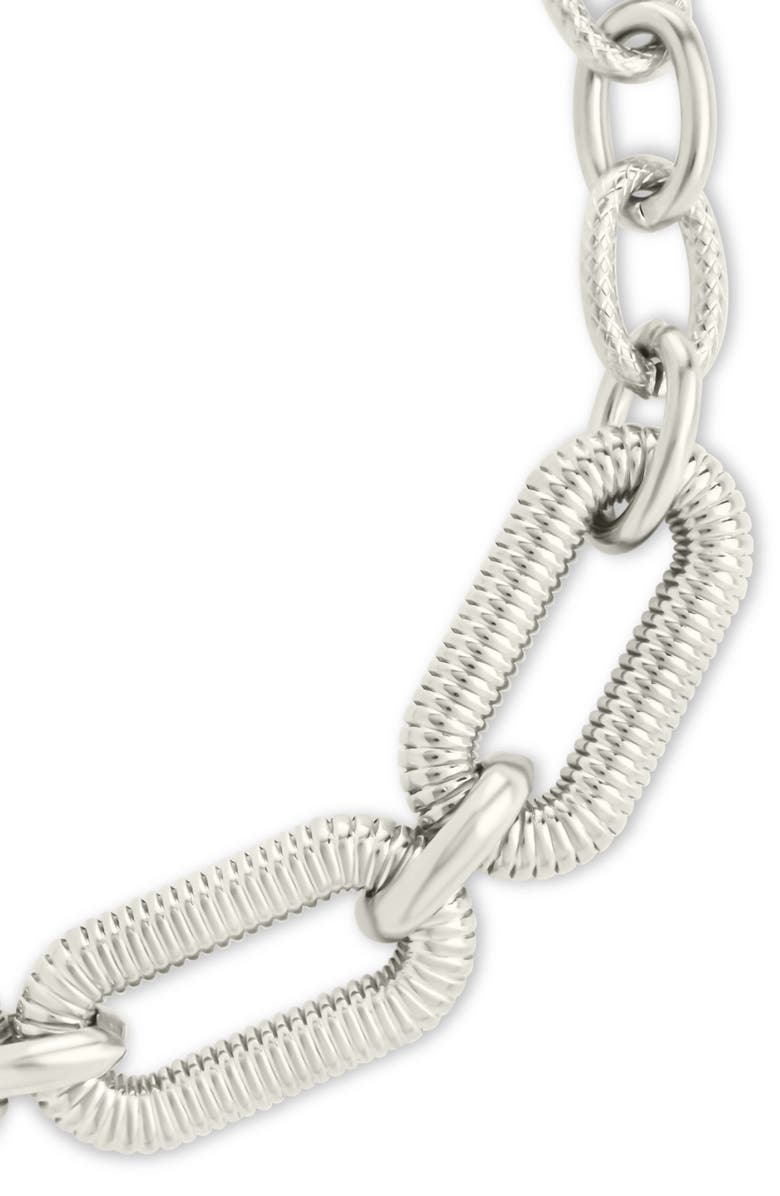 Sterling Forever Zadie Textured Chain Bracelet, Alternate, color, Silver