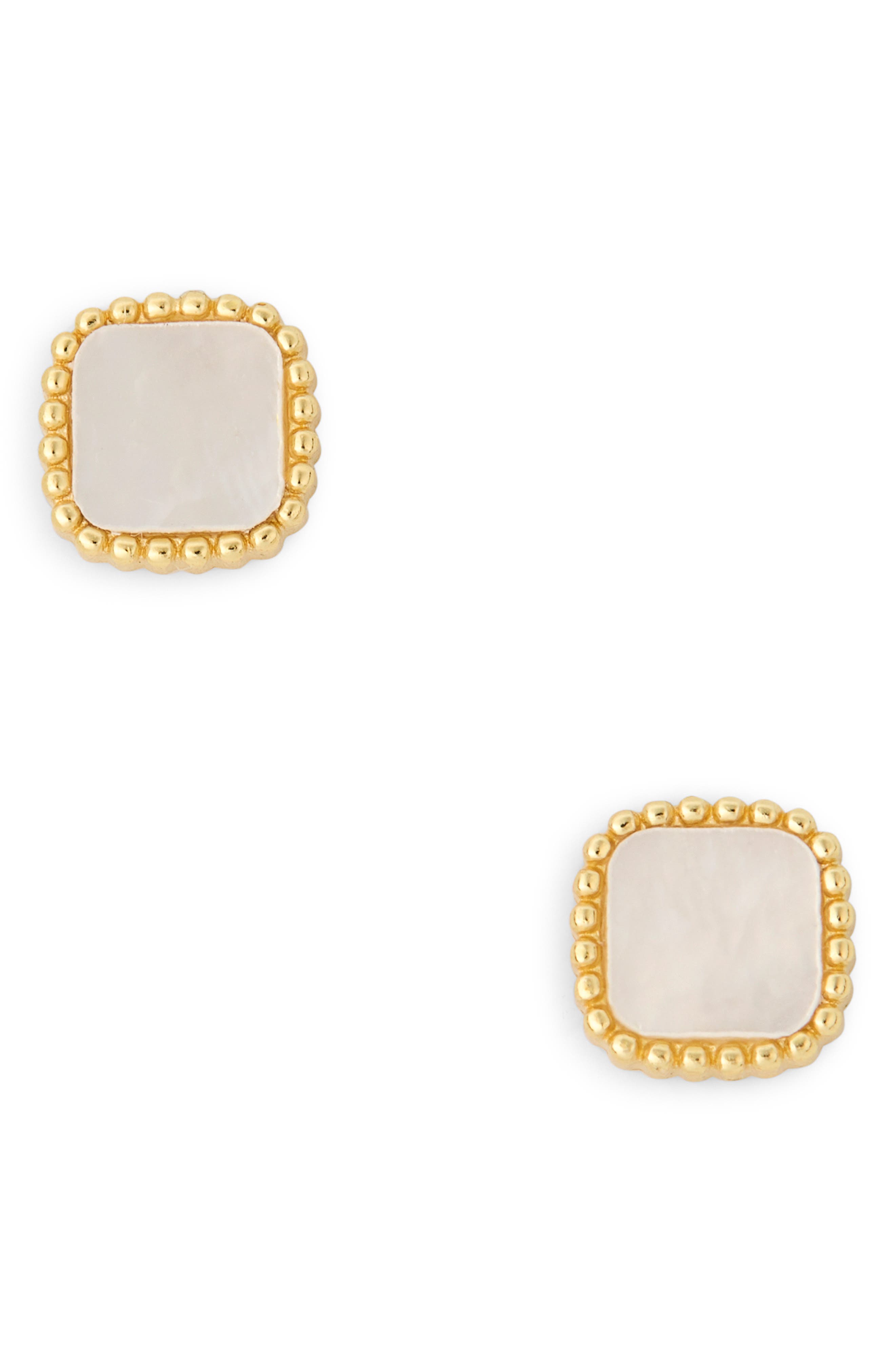 Argento Vivo Sterling Silver Mother of Pearl Stud Earrings