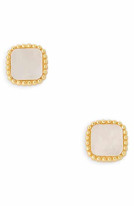 Argento Vivo Sterling Silver Mother of Pearl Stud Earrings