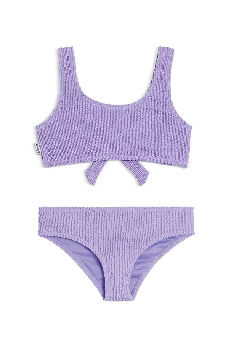 Crinkle Tie Bikini Swimsuit, Alternate, color, Amethyst