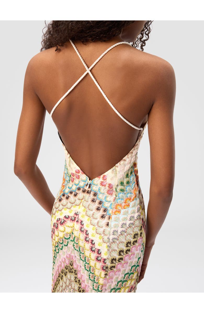 Missoni Long Viscose Dress With V-neck Lace And Zig Zag Pattern, Alternate, color, 