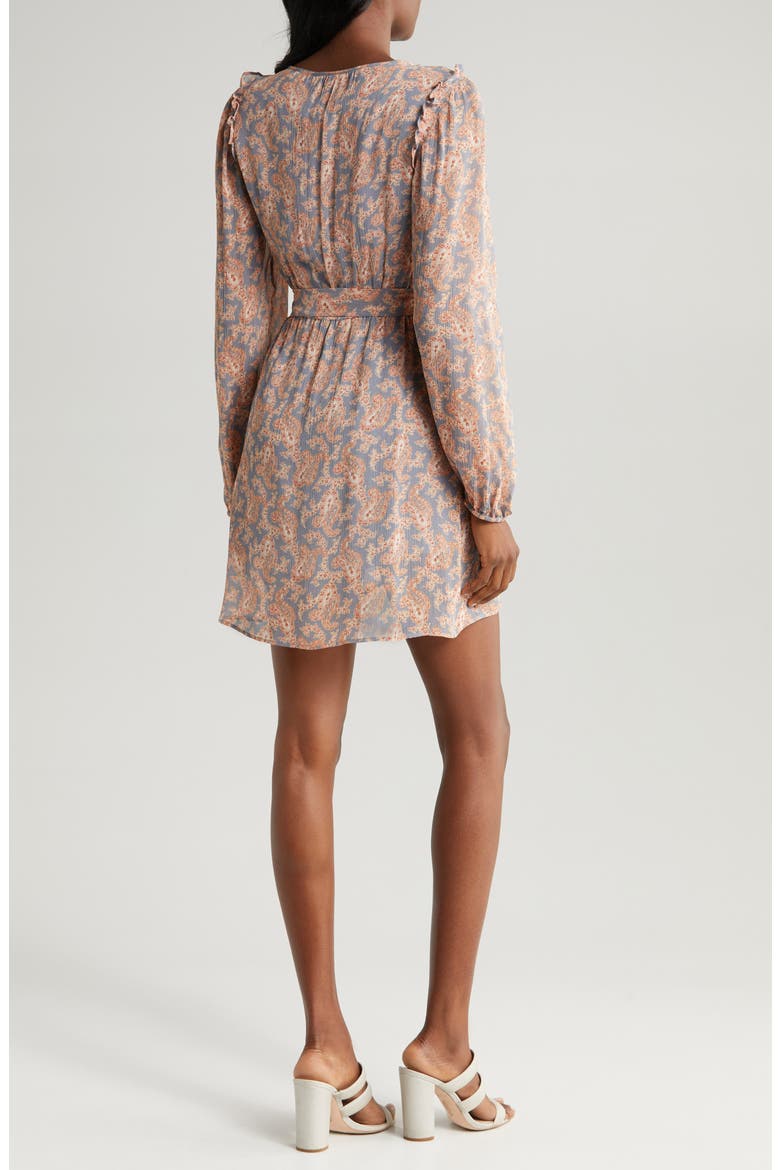 Verona Paisley Long Sleeve Silk Minidress, Alternate, color, SALTSEAMLT