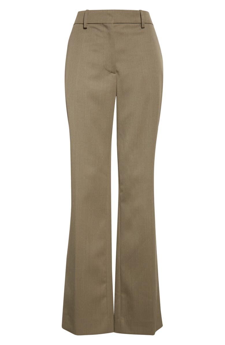 Victoria Beckham Tailored Straight Leg Wool Blend Trousers, Main, color, Sage Melange