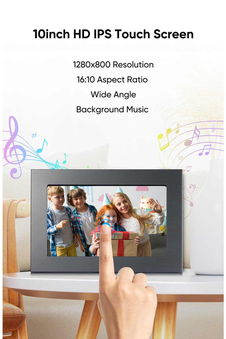 10.1" WiFi Digital Photo Frame, Alternate, color, Titanium Black