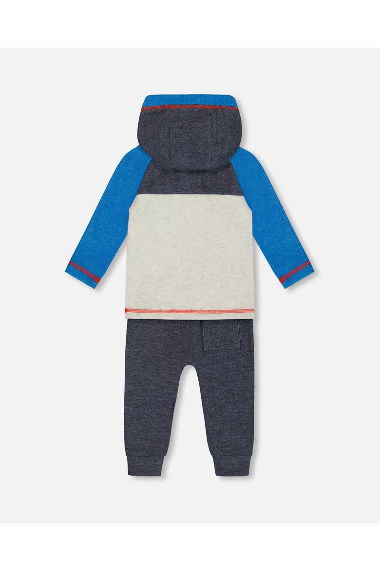 Baby Boy's Super Soft Hooded Top And Brushed Jersey Pant Set Navy, Alternate, color, Peacoat