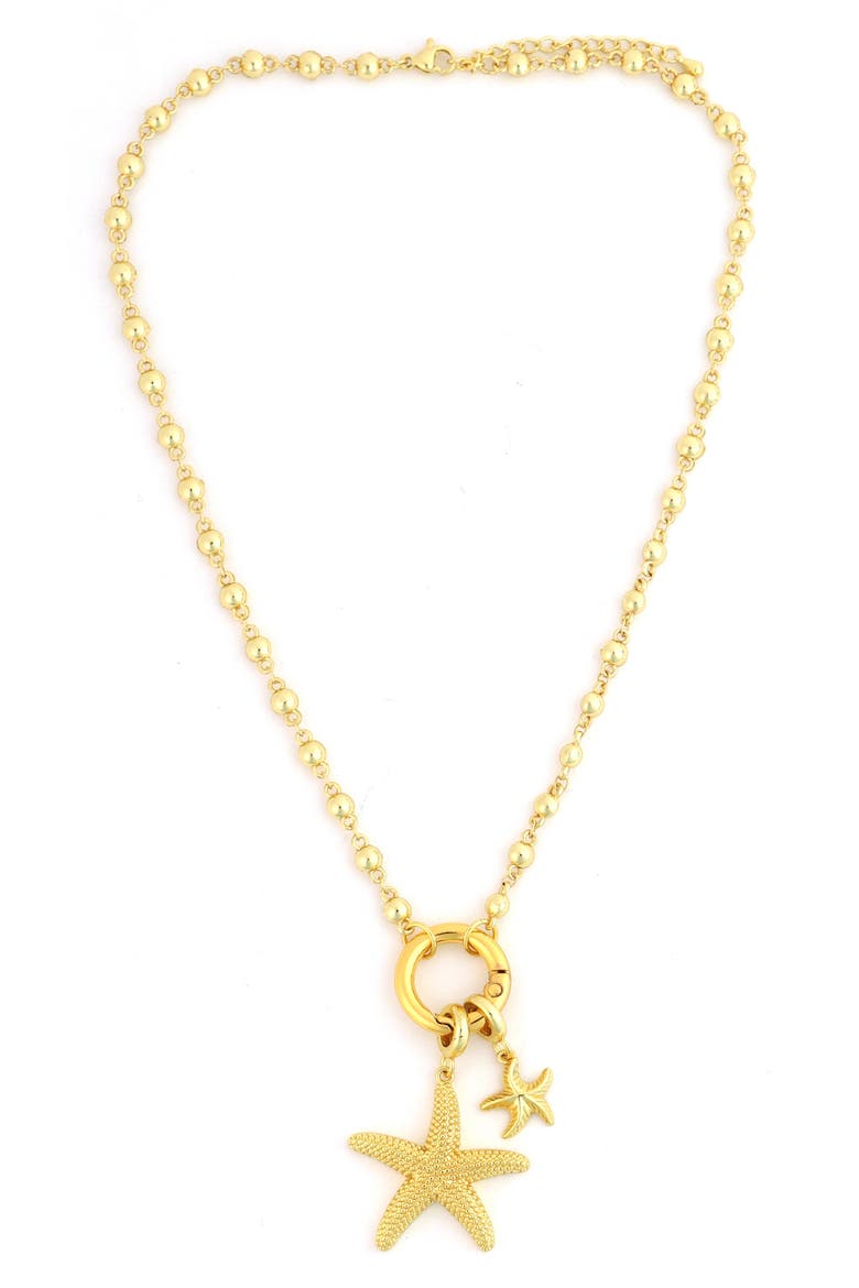 Starfish Pendant Necklace, Main, color, GOLD