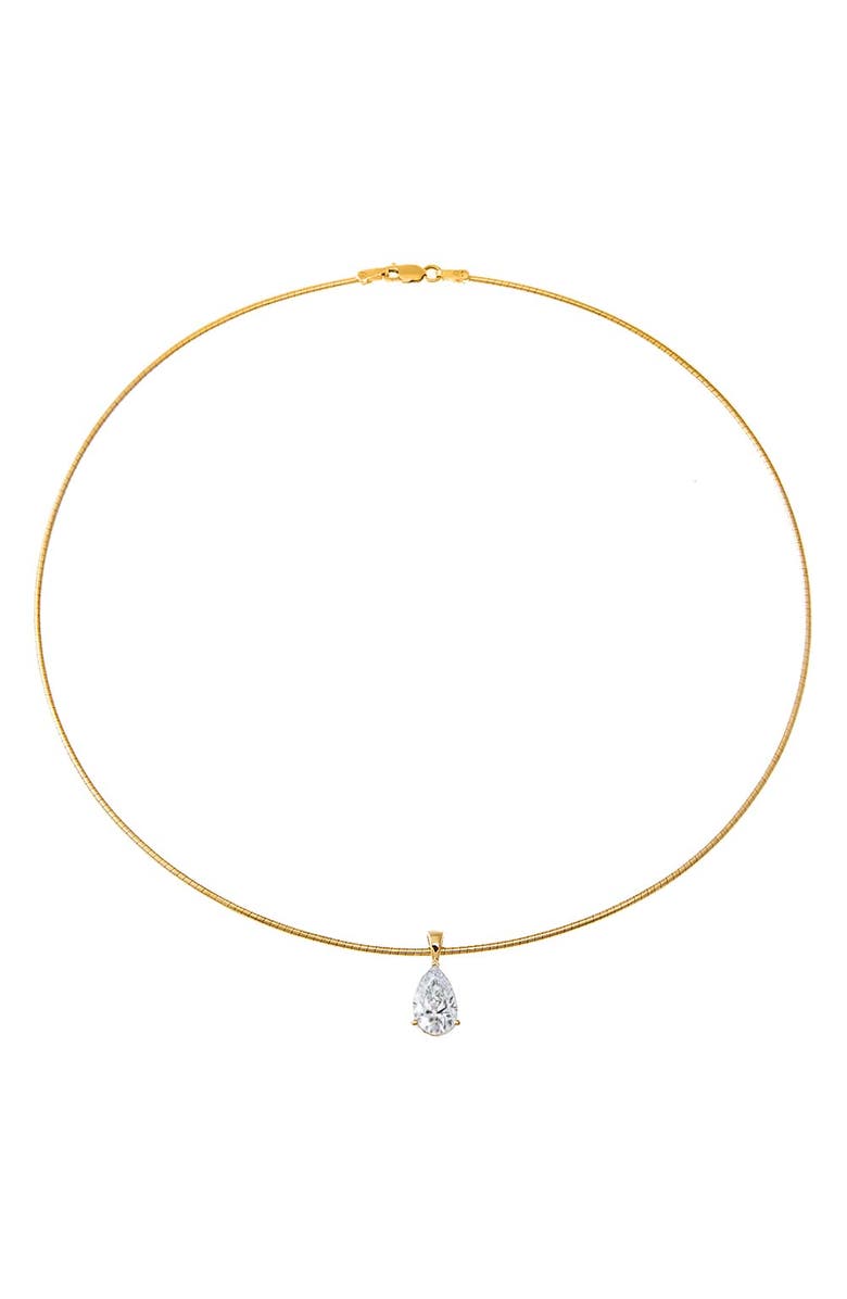 BY ADINA EDEN Lab Grown Diamond Pear Round Omega Chain Necklace 14K, Alternate, color, 