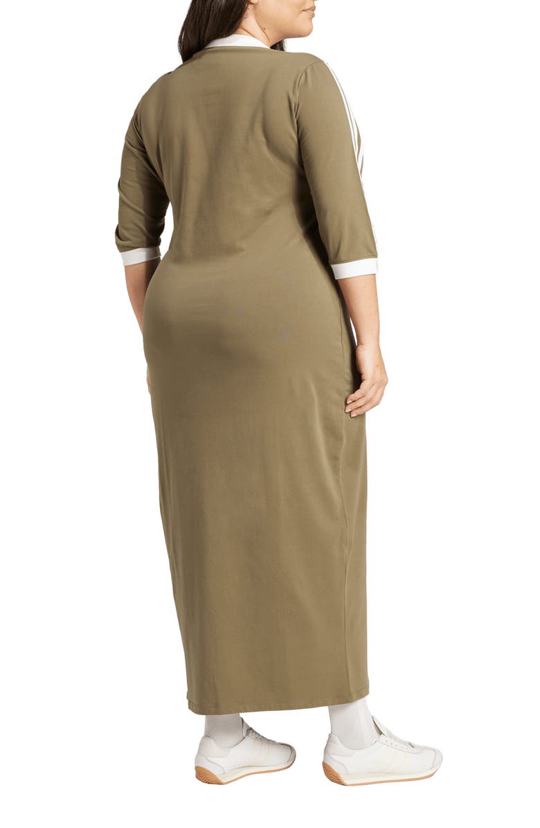 adidas Originals Adicolor 3-Stripes V-Neck Maxi Dress, Alternate, color,