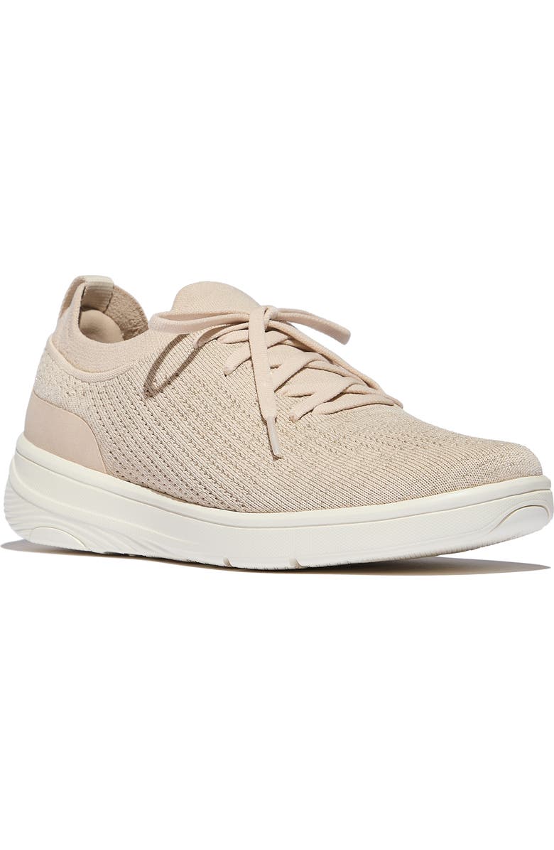FitFlop Super-Q Knit Slip-On Laced Sneakers, Main, color, Stone Beige/Platino