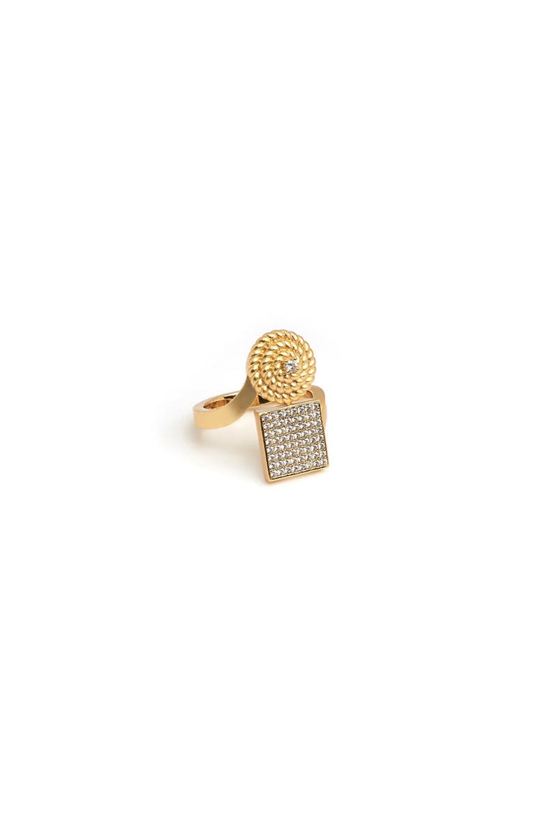 Flower Square Ring, Main, color, Yellow Gold