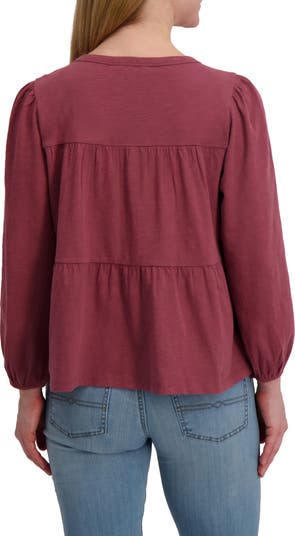 Long Sleeve Cotton Babydoll Top