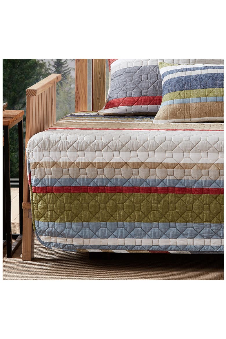 Salmon Ladder Twin Daybed Quilt & Sham Set, Alternate, color, NAVY MULTI