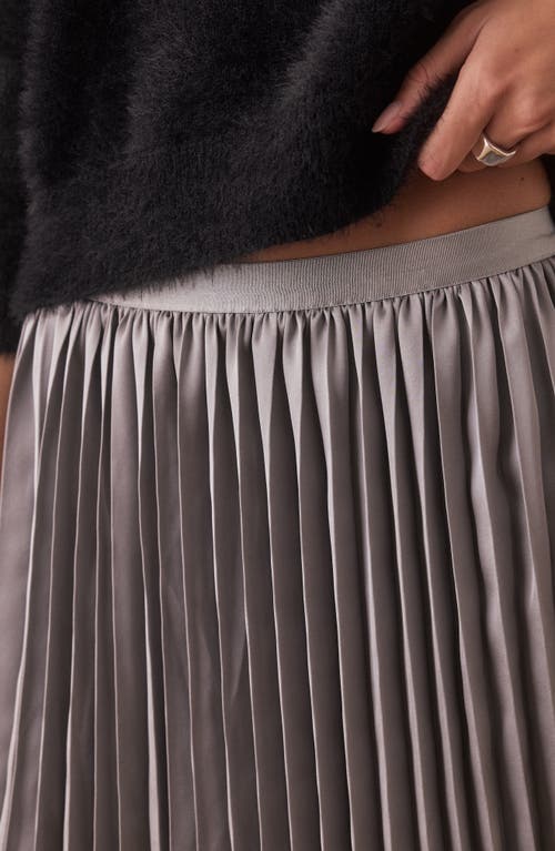 Marine Layer Chelsea Pleated Midi Skirt In Silver