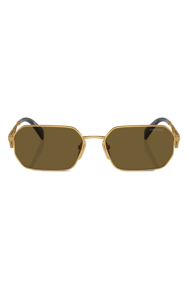 Prada 58mm Irregular Sunglasses, Alternate, color, Matte Gold