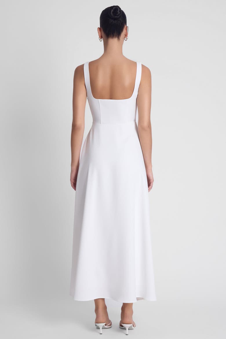 Serenity Square Neck Corset Midi Dress, Alternate, color, White