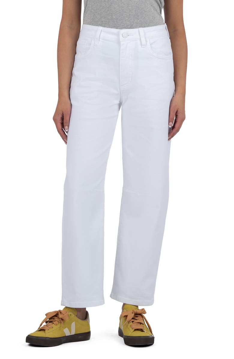 KUT from the Kloth Ashley High Waist Slouchy Barrel Jeans, Main, color, Optic White