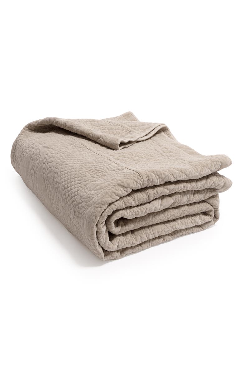 Pom Pom at Home Marseille Coverlet, Main, color, Taupe