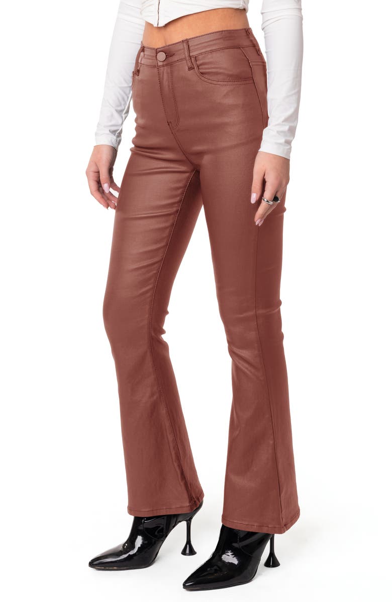 EDIKTED Luna Faux Leather Flare Leg Pants, Alternate, color, 