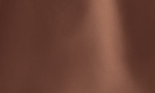 Alfred Sung Off The Shoulder Puff Sleeve Satin Gown In Brown