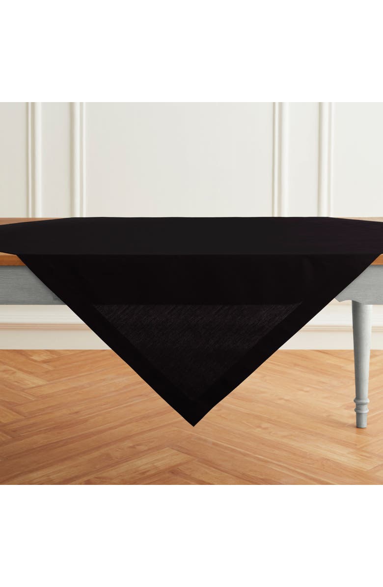 Solino Home Cotton Linen Table Throw - Dru, 52" x 52", 52" x 52", Alternate, color, Black