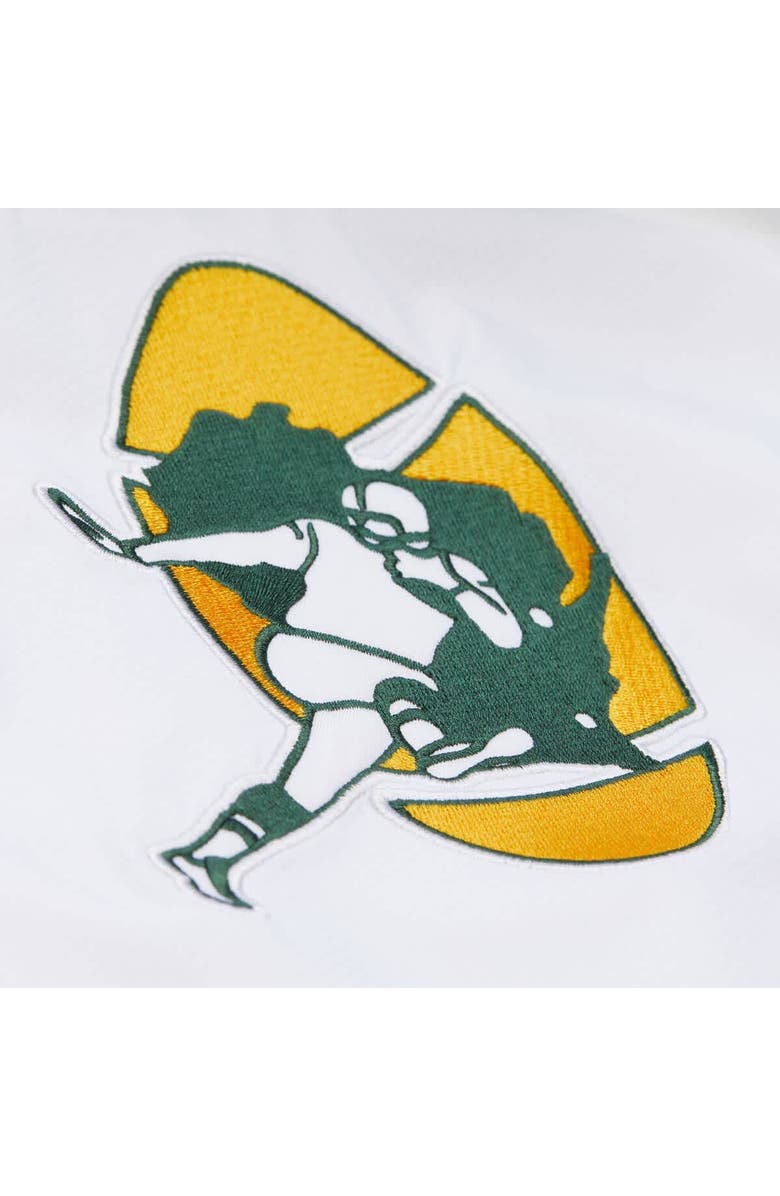 Mitchell & Ness Men's Mitchell & Ness  White Green Bay Packers Vintage Logo Coaches Full-Snap Hoodie Jacket, Alternate, color, 
