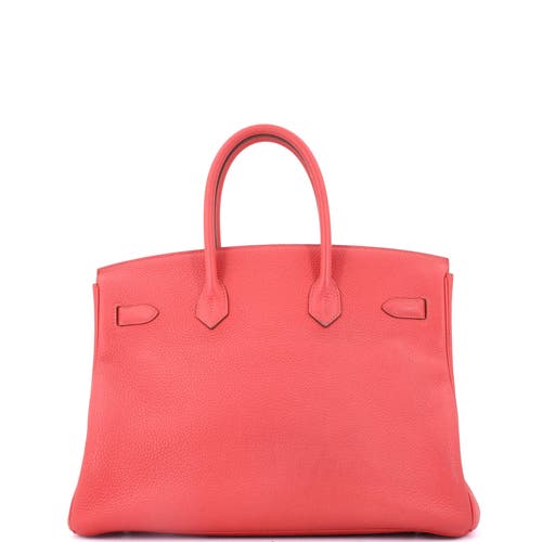 Pre-owned Hermes Hermes Birkin Handbag Pink Clemence With Palladium Hardware 35
