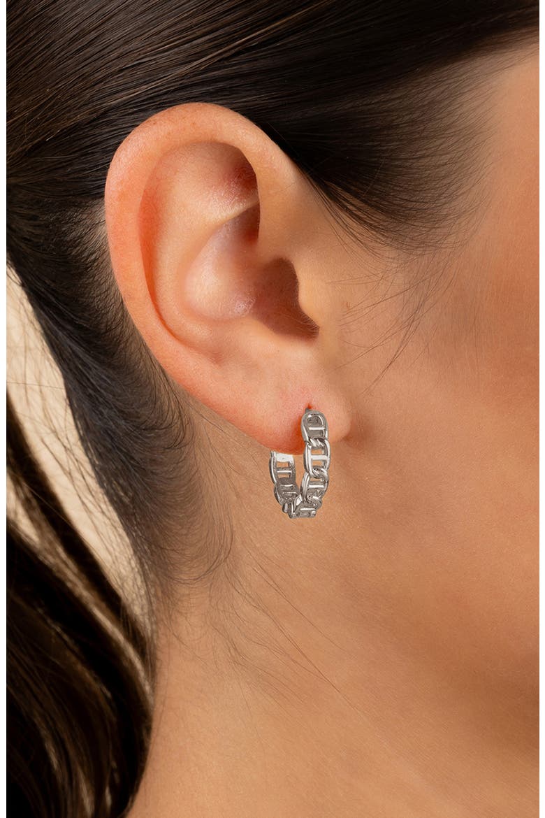 Haylee Mariner Link Hoop Earrings, Alternate, color, SILVER