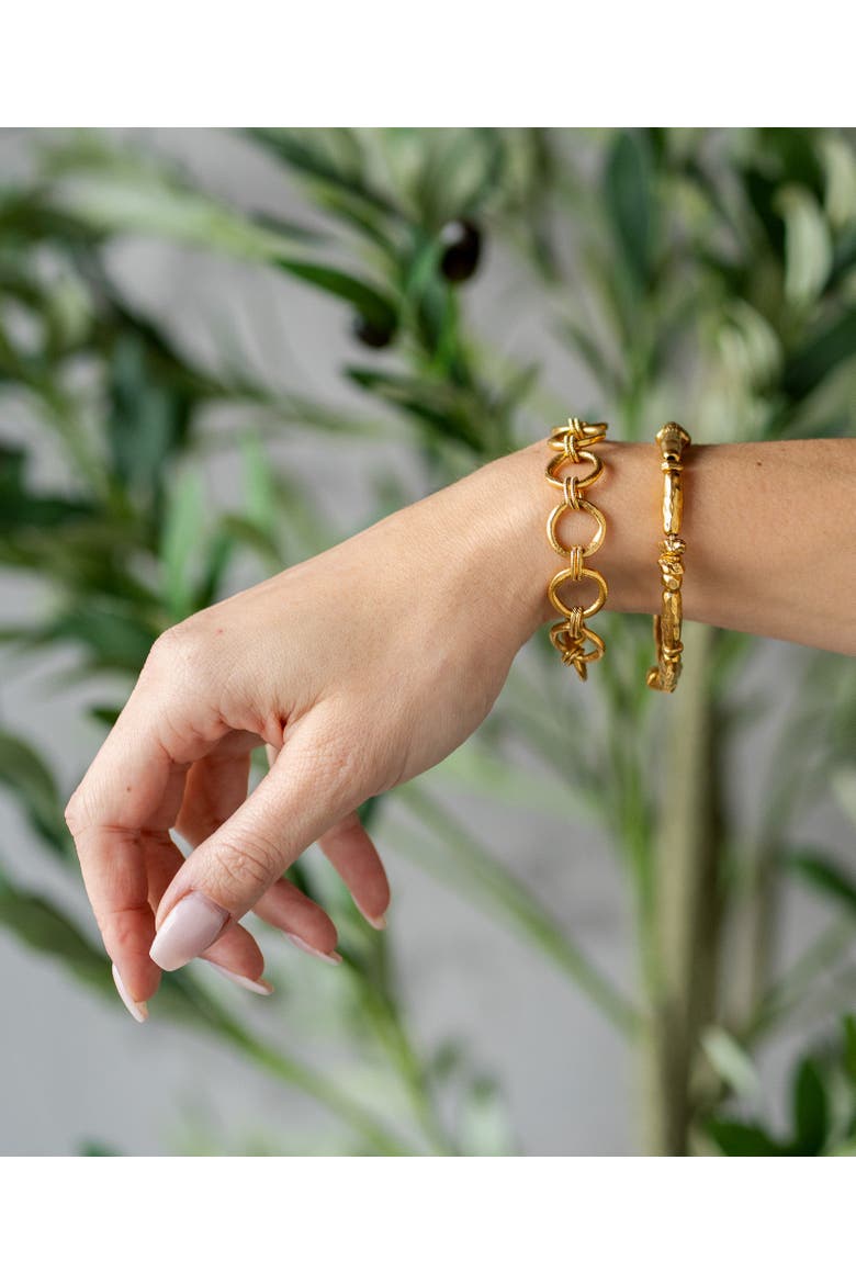 Organic Bead Bracelet, Alternate, color, Gold