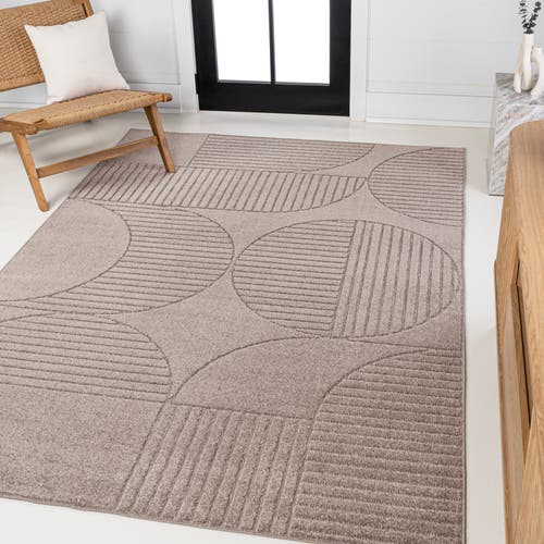 JONATHAN Y JONATHAN Y NORDBY HIGH-LOW GEOMETRIC ARCH SCANDI STRIPED INDOOR/OUTDOOR AREA RUG 