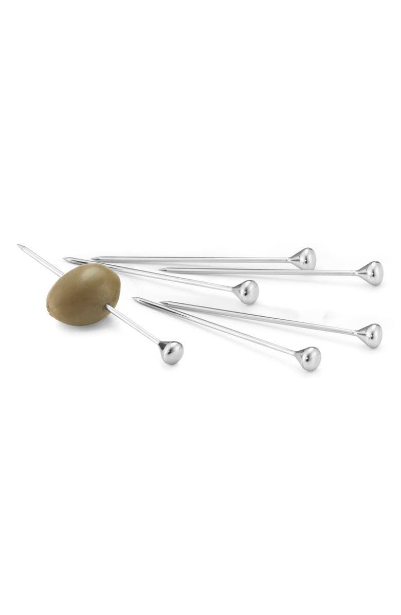 Georg Jensen Set of 6 Sky Food & Cocktail Sticks, Alternate, color, Silver