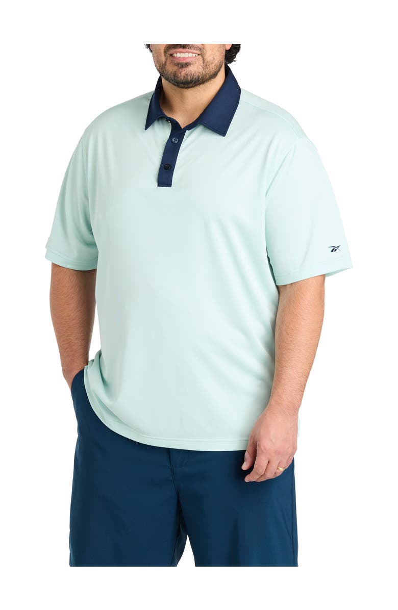 Reebok Big & Tall Contrast Solid Polo Shirt, Main, color, Tranquil Teal
