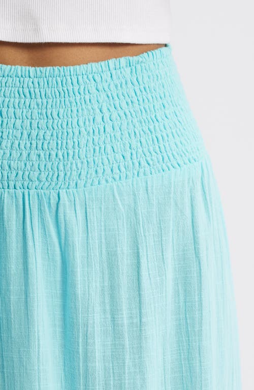 Billabong In The Palms Tiered Cotton Maxi Skirt In Blue
