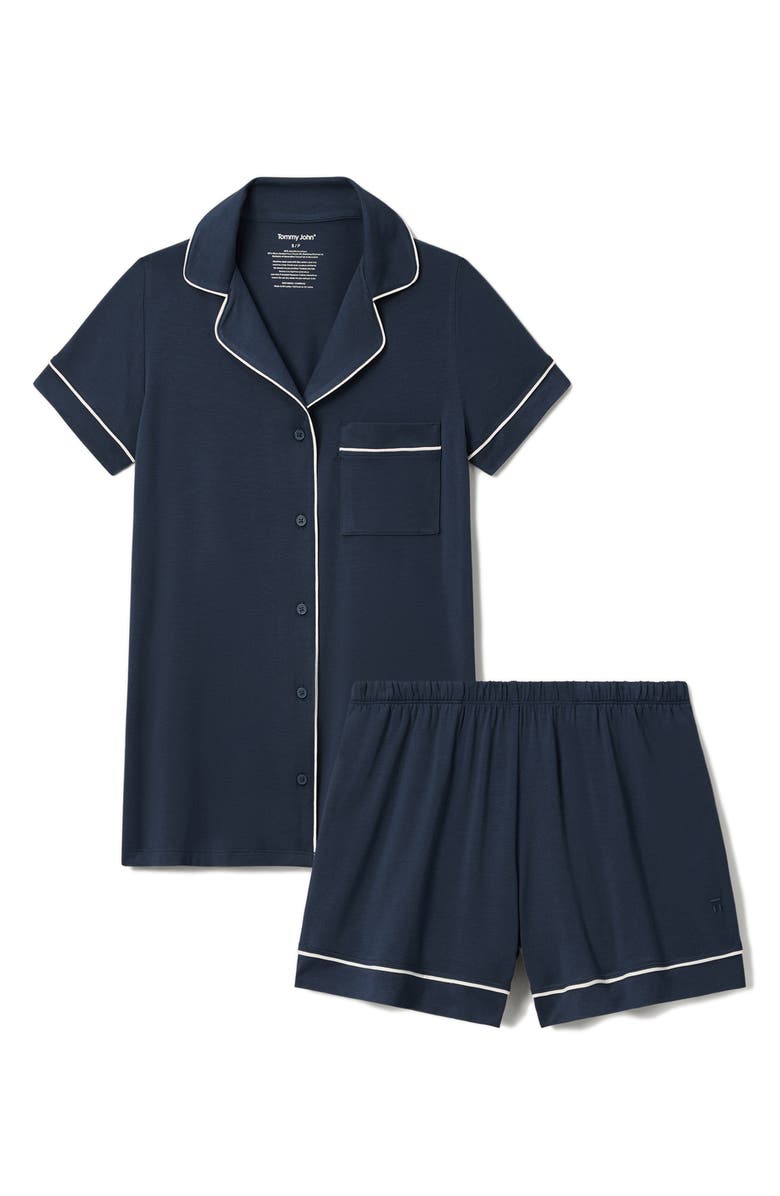 Tommy John Piped Short Pajamas, Main, color, Blue