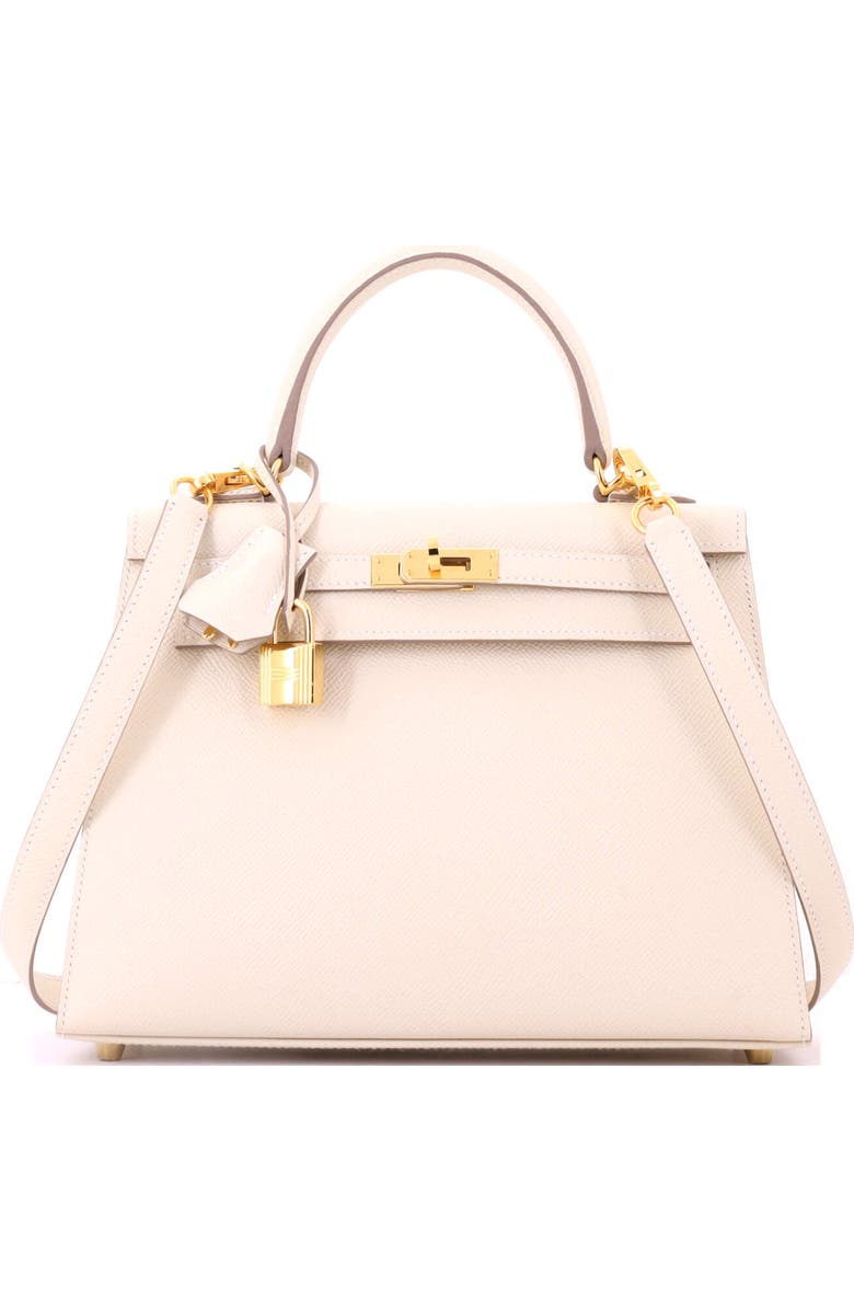 Pre-Owned Hermes Kelly Handbag Light Epsom with Gold Hardware 25, Main, color, Nata