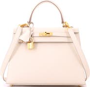 Pre-Owned Hermes Kelly Handbag Light Epsom with Gold Hardware 25
