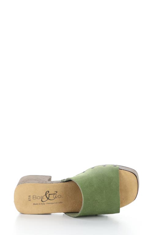 Bos. & Co. Marly Platform Slide Sandal In Moss Suede