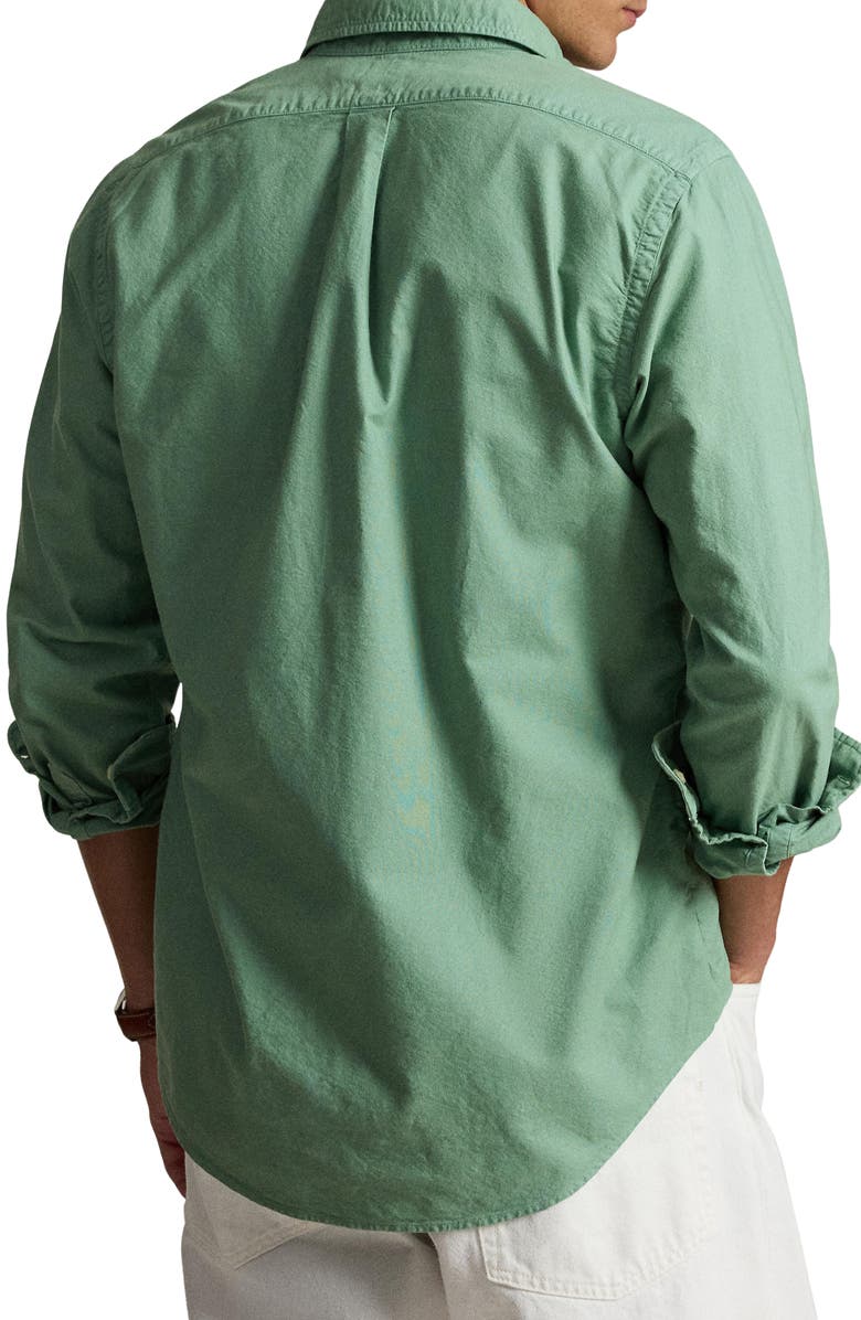 Polo Ralph Lauren Classic Fit Solid Garment Dyed Cotton Button-Down Oxford Shirt, Alternate, color, Faded Mint