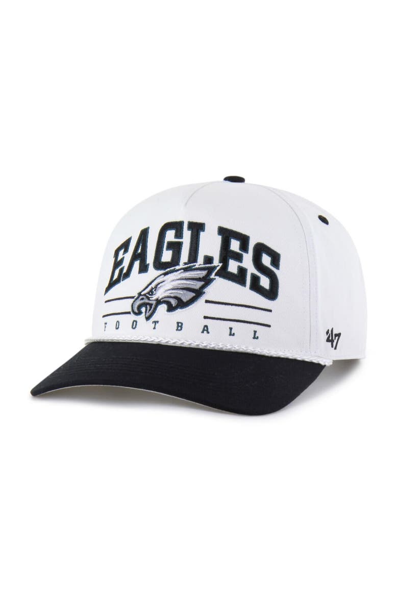 Men's '47 White/Black Philadelphia Eagles Roscoe Two-Toned Hitch Adjustable Hat, Main, color, White