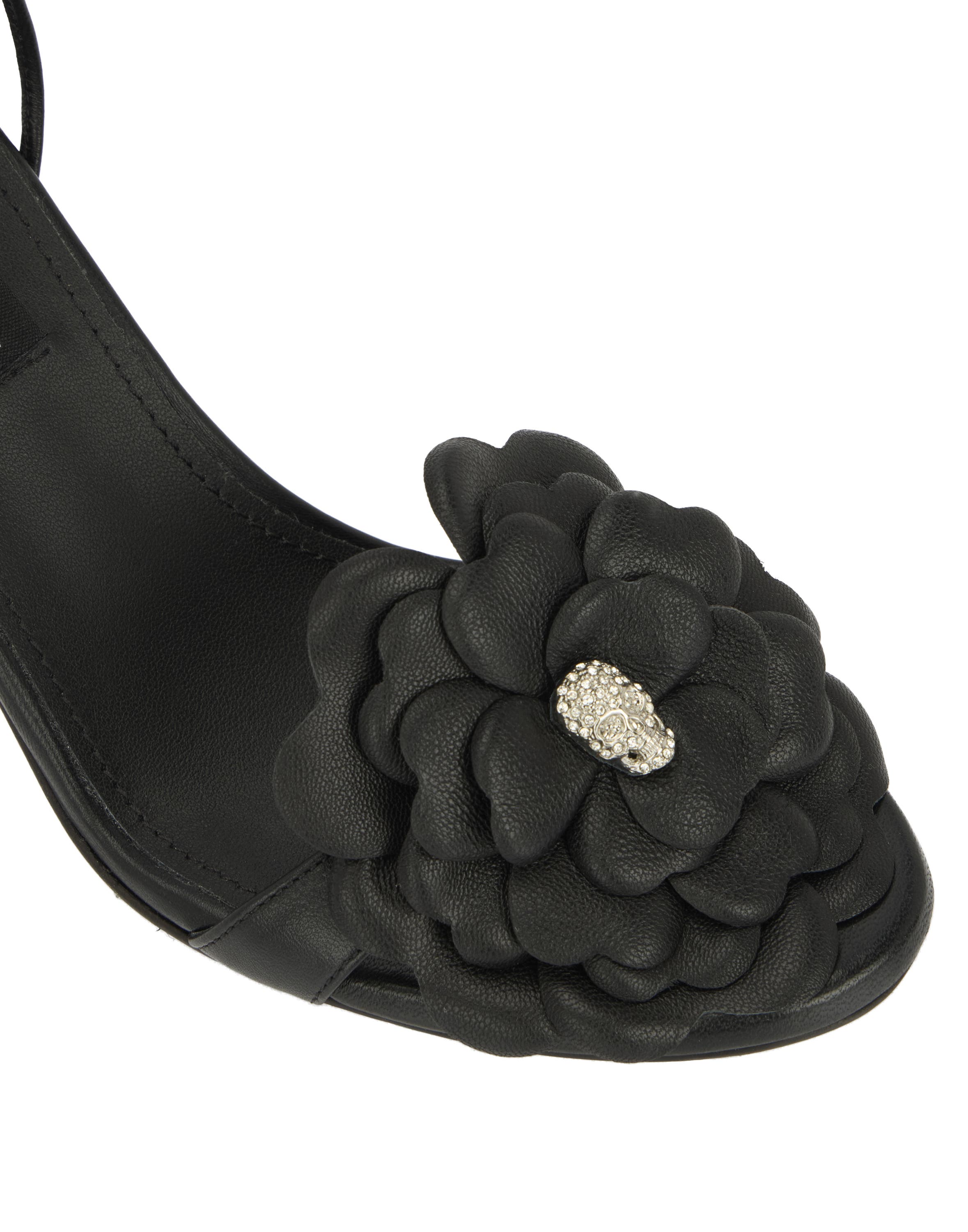 Lace-Up High Heels Sandals Flower 9 Women, Alternate, color, black