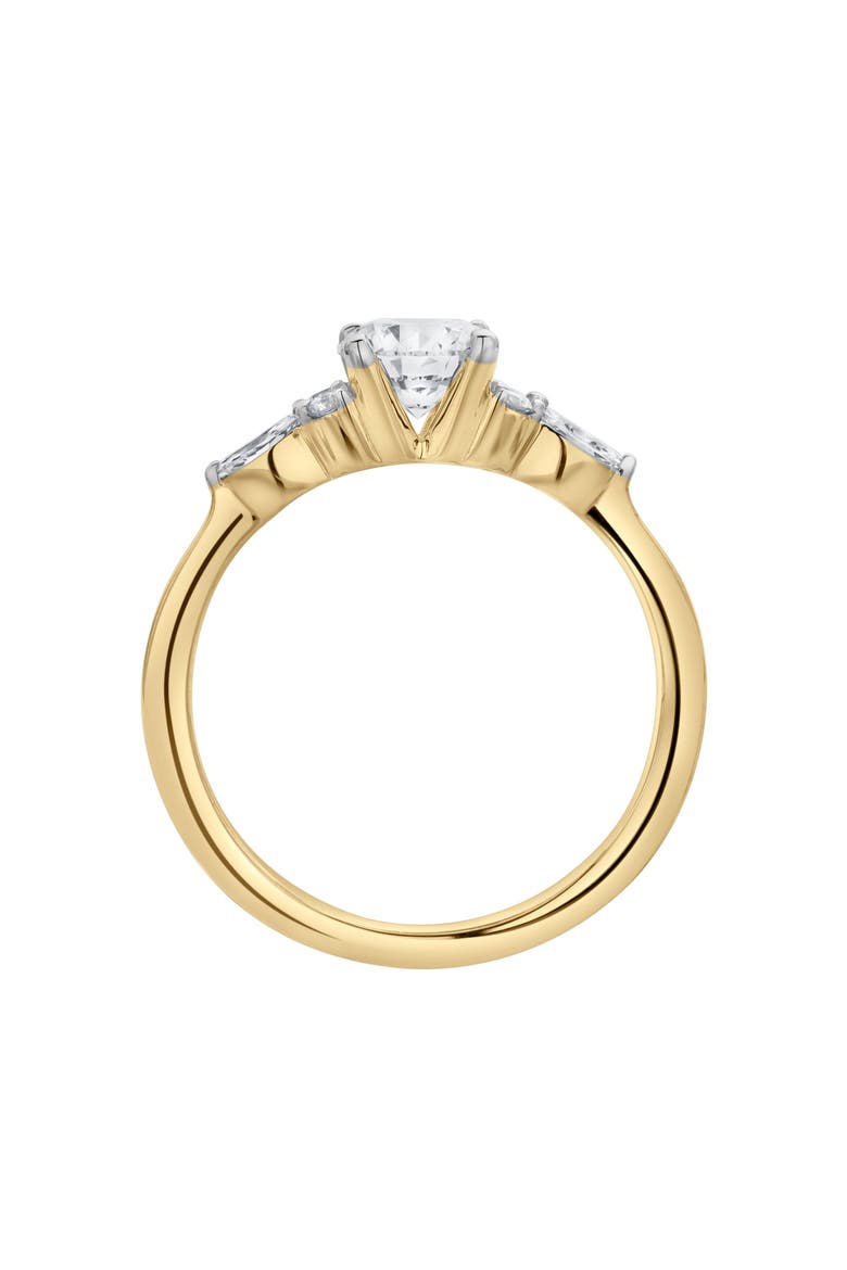 Elora 14K Gold Round & Marquise Cut Lab Grown Diamond Engagement Ring - 1 Ct, Alternate, color, 14K Yellow Gold
