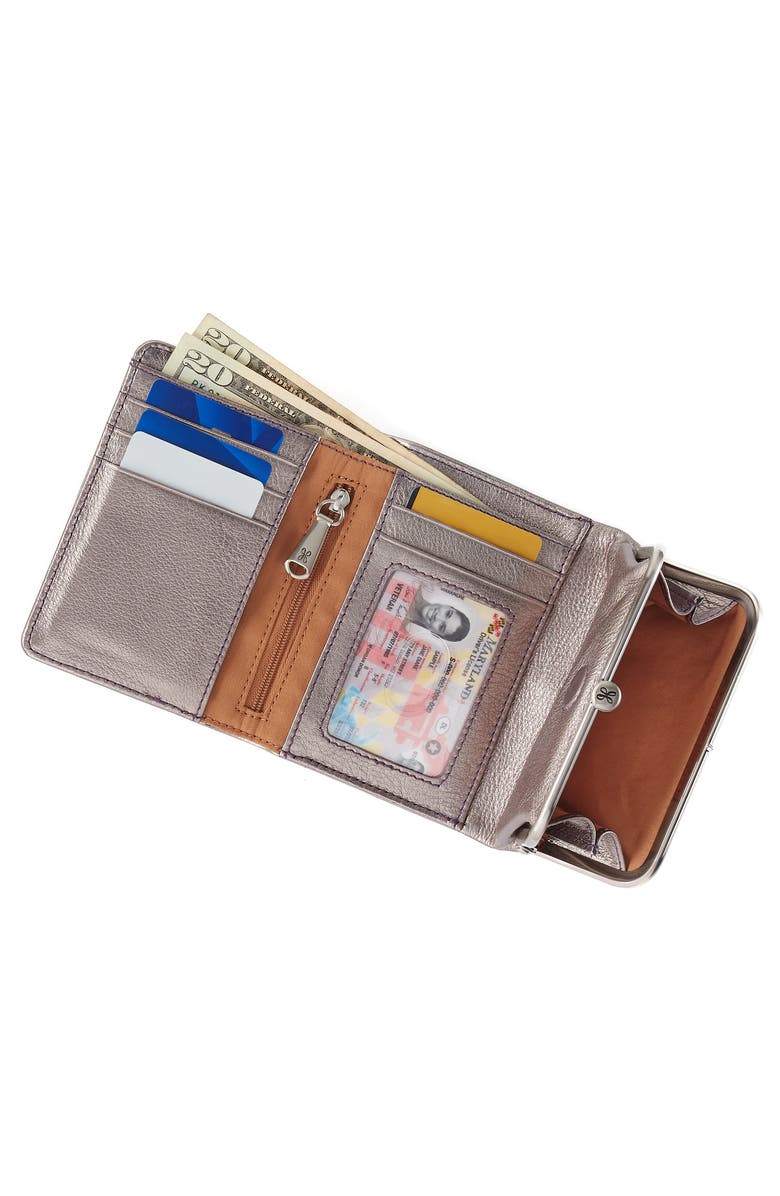HOBO Robin Leather Compact Wallet, Alternate, color, Pewter Spur