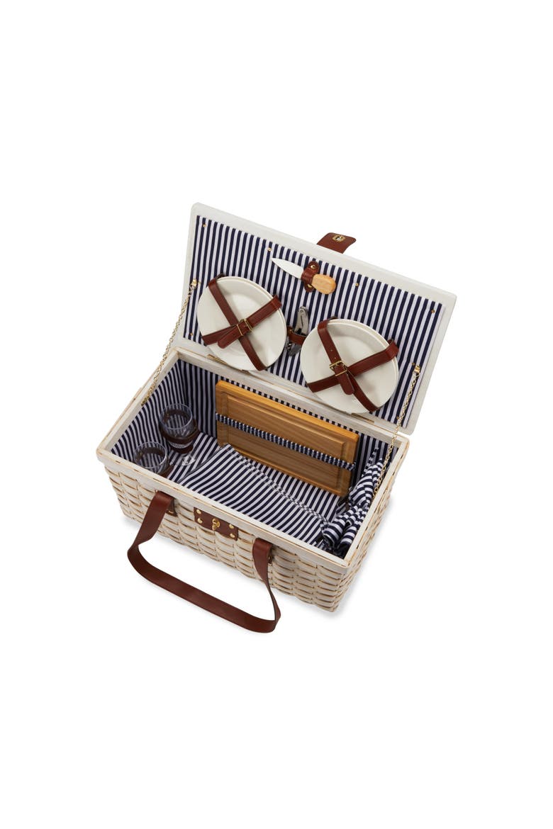 Tahoe Picnic Basket Set for Four in Cream, Alternate, color, Cream