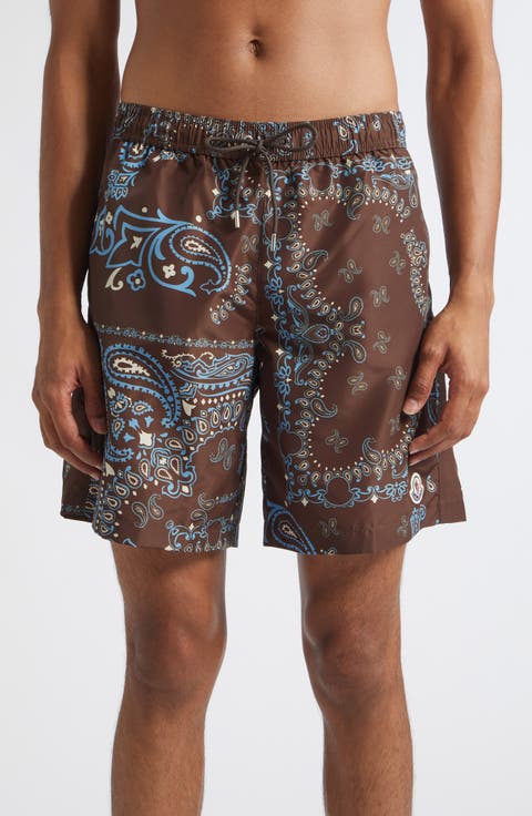 Paisley Print Swim Trunks
